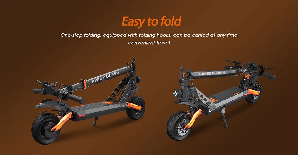 Kukirin G2 PRO 9 Inch Off-road Tires Foldable Electric Scooter - 15Ah 48V Battery 720Wh Power & 600W One-Piece Hub Motor