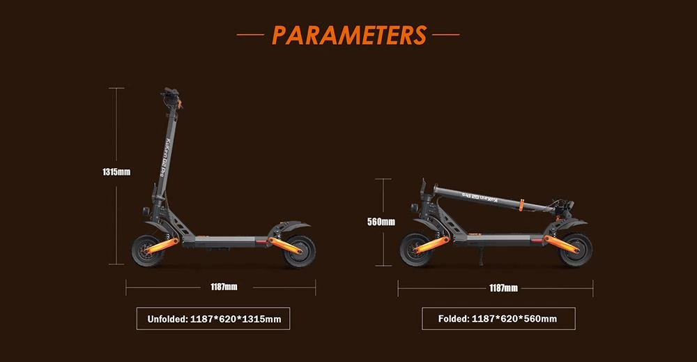 Kukirin G2 PRO 9 Inch Off-road Tires Foldable Electric Scooter - 15Ah 48V Battery 720Wh Power & 600W One-Piece Hub Motor