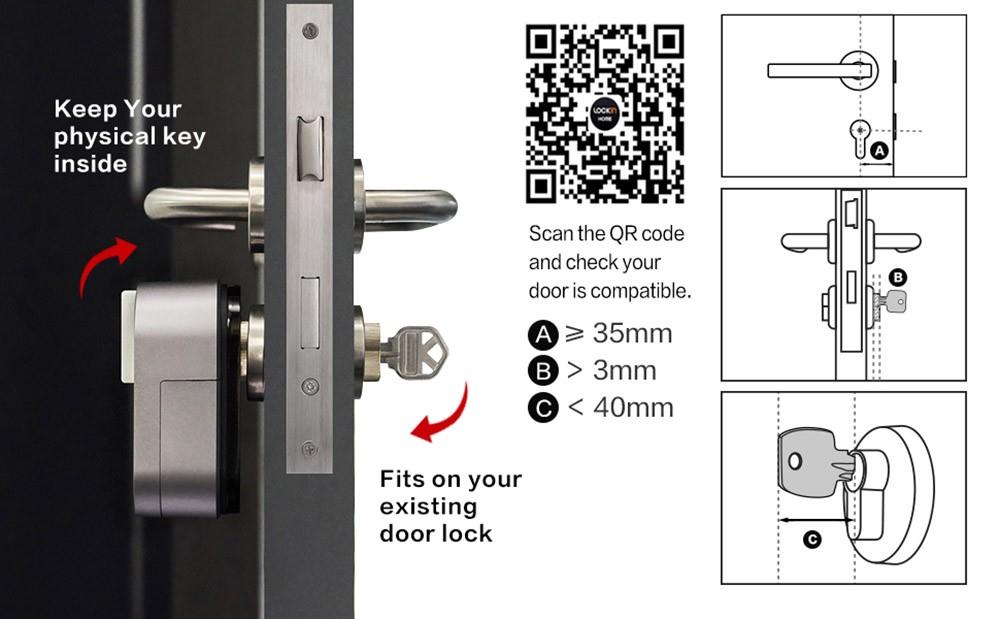 Lockin G30 Smart Door Lock, 3-in-1 Fingerprints App Control Passwords Unlock