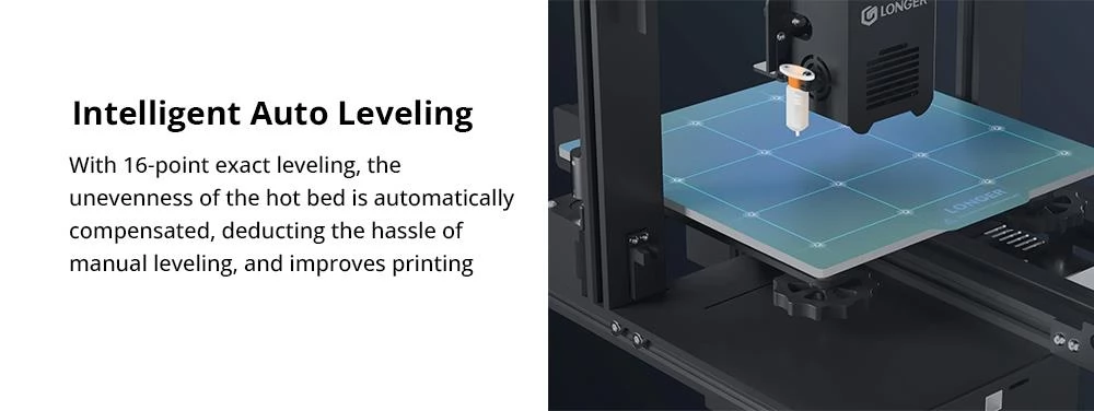 Longer LK4 X 3D Printer, Auto Leveling, 0,1mm Nauwkeurigheid, 180mm/s Snelheid, 32-Bit Open Source 220x220x250mm