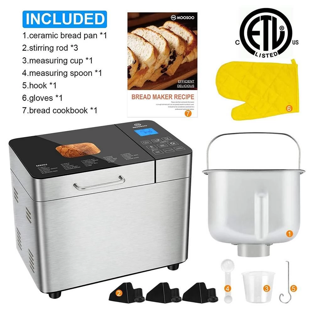 MOOSOO MB30 Stainless Steel Smart Bread Machine Bread Maker (EU Plug)