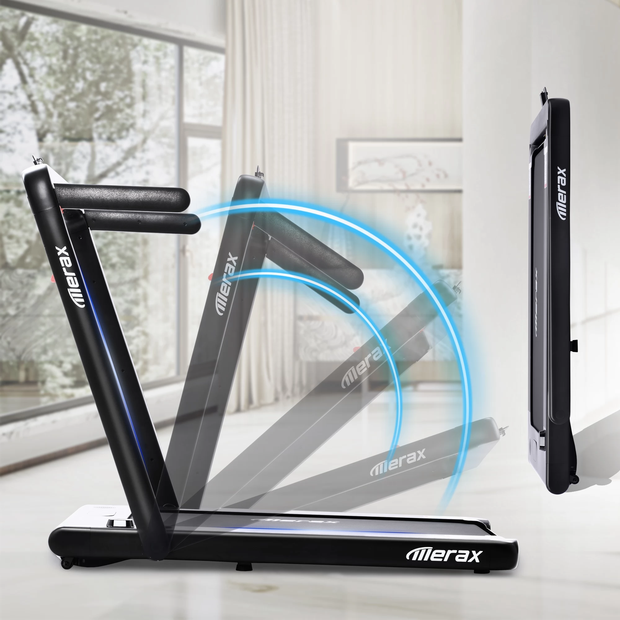 Merax 2,25 PS starkes elektrisches faltbares 2in1 Laufband mit Fernbedienung