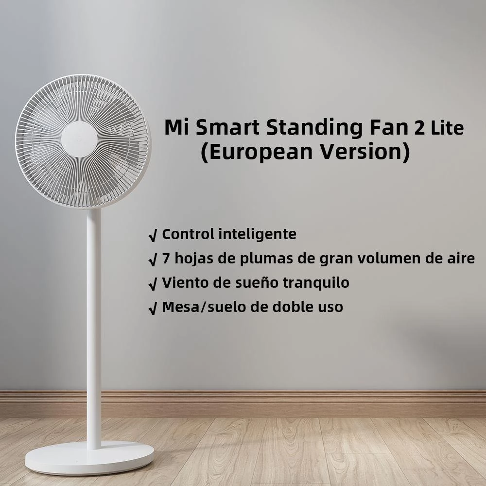 Xiaomi Mi Smart Standing Fan 2 Lite, 38W luchtkoeling voetstukventilator, app -besturingselement
