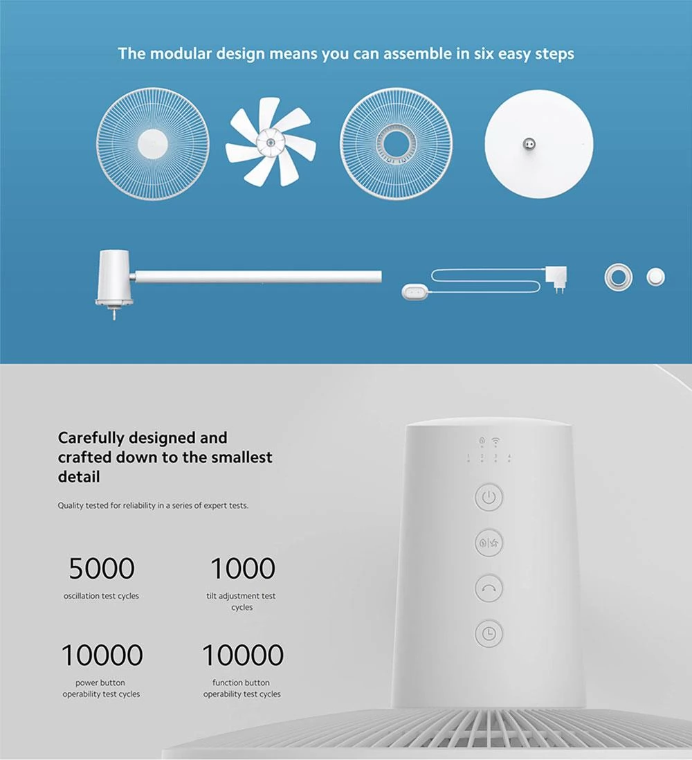 Xiaomi Mi Smart Standing Fan Pro, 24W Wireless Cooling Pedestal Fan, 7 Blades Floor Fan, DC Motor, AI Voice Control