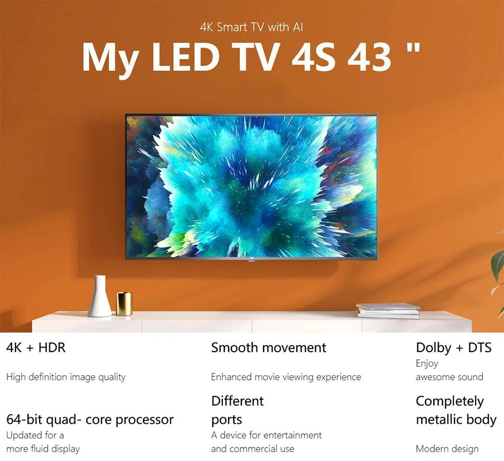 TV Xiaomi mi TV 4S 43 “4 K UHD versión Global – Mega House