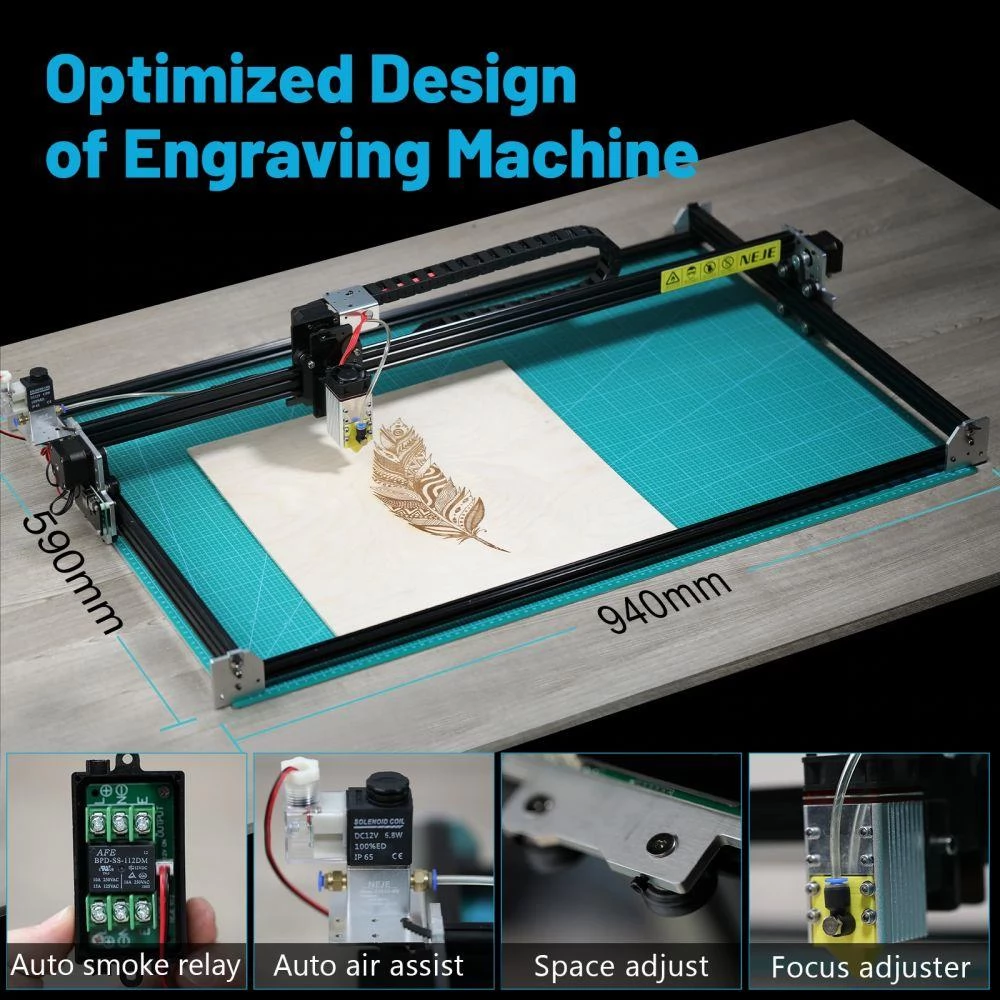 NEJE 3 MAX Laser Engraver with A40640 Dual Laser Beam Module Kit 460x810mm Engraving Area NEJE WIN Software App Control