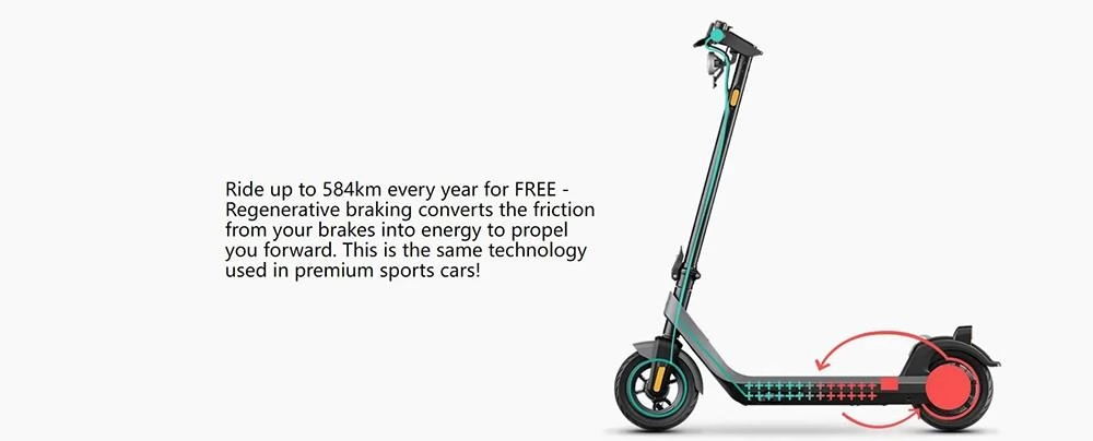 NIU KQi2 Pro 10 banden elektrische scooter voor volwassenen, 300W motor, 365Wh batterij, maximale snelheid 28km/h