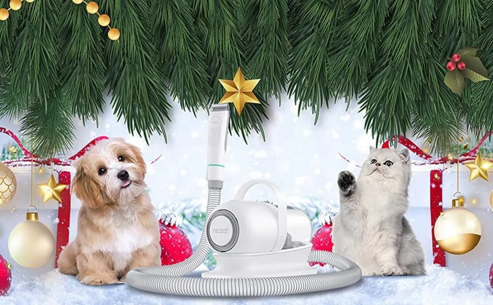 Neabot P1 Pro Hundeschermaschine mit Tierhaar-Staubsauger, professionelles Haustierpflege-Set mit 5 Pflegewerkzeugen