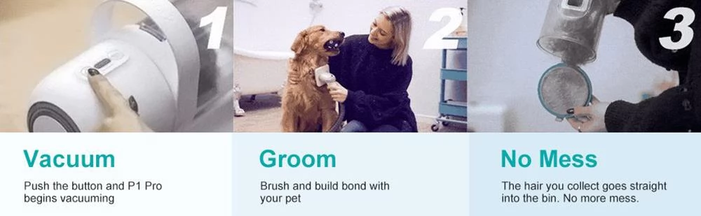 Neabot P1 Pro Hundeschermaschine mit Tierhaar-Staubsauger, professionelles Haustierpflege-Set mit 5 Pflegewerkzeugen