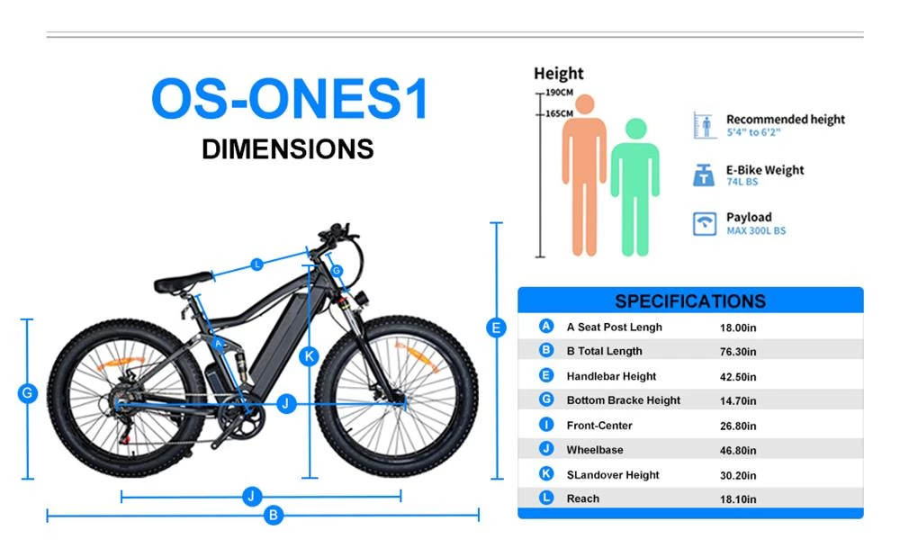 ONES1 26 inch dikke banden elektrische fiets 500W motor 36V 10Ah batterij max snelheid 25 km/h
