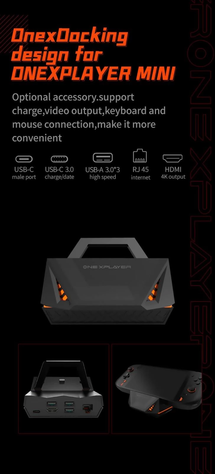 ONE Netbook OneXPlayer Mini Pro Game Console 7 IPS Display AMD RYZEN 7 6800U 16GB LPDDR5 1TB M.2 12450mAh Batterij Windows11
