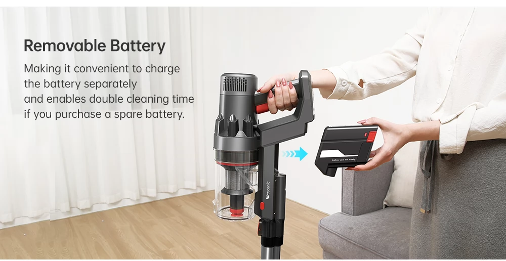 Proscenic P11 Combo Rotary Electric Mop] Cordless Vacuum Cleaner, 25kpa  Motor, Removable Battery, 3 Adjustable Suction