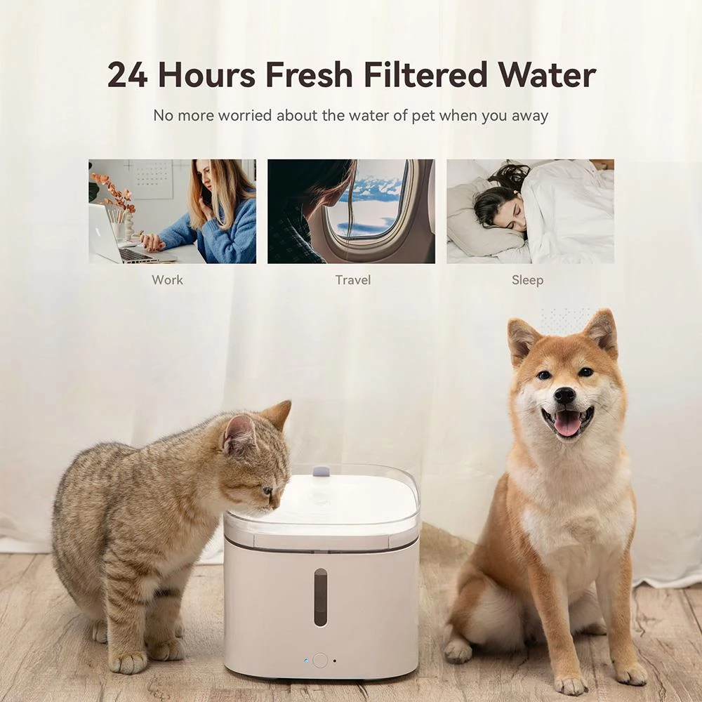 Pawbby Smart Automatic Fountain Dispenser 2L Ultra-Quiet App Remote Control for Dog Cat