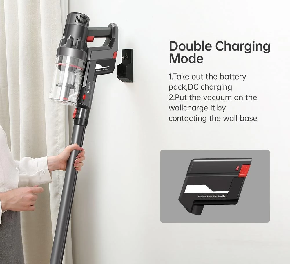 Proscenic P11 Akku-Staubsauger, 25 kPa Saugleistung mit Teppich-Boost, Nass-Trocken-Staubsauger mit Ladestation