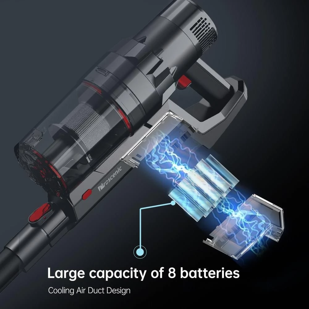 Proscenic P11 Akku-Staubsauger, 25 kPa Saugleistung mit Teppich-Boost, Nass-Trocken-Staubsauger mit Ladestation
