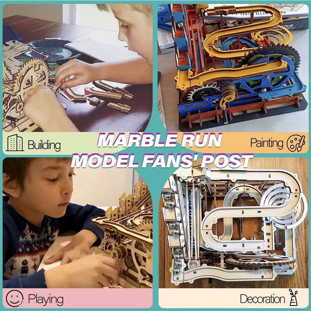 ROBOTIME LG501 ROKR Marble Parkour Big Funnel Marble Run 3D-Holzpuzzle-Kit, 254 Teile