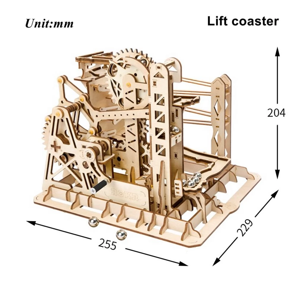 ROBOTIME LG503 ROKR Marble Explorer Swing Back Wall Marble Run 3D Holzpuzzle