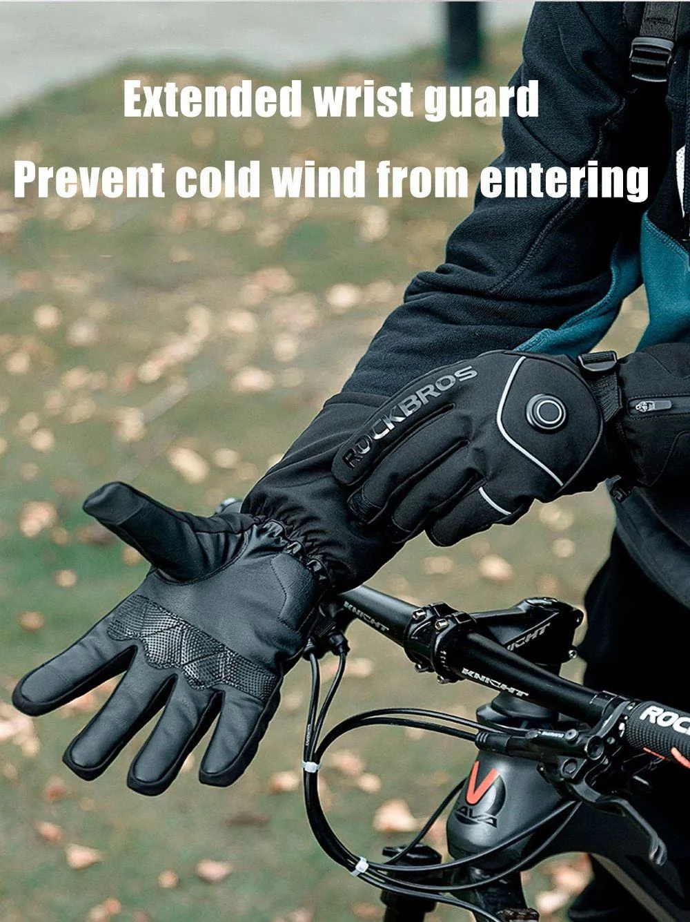 ROCKBROS S278 Heating Gloves for Cycling, Touchscreen Motorcycle Bicycle Breathable Waterproof Gloves - M/L/XL