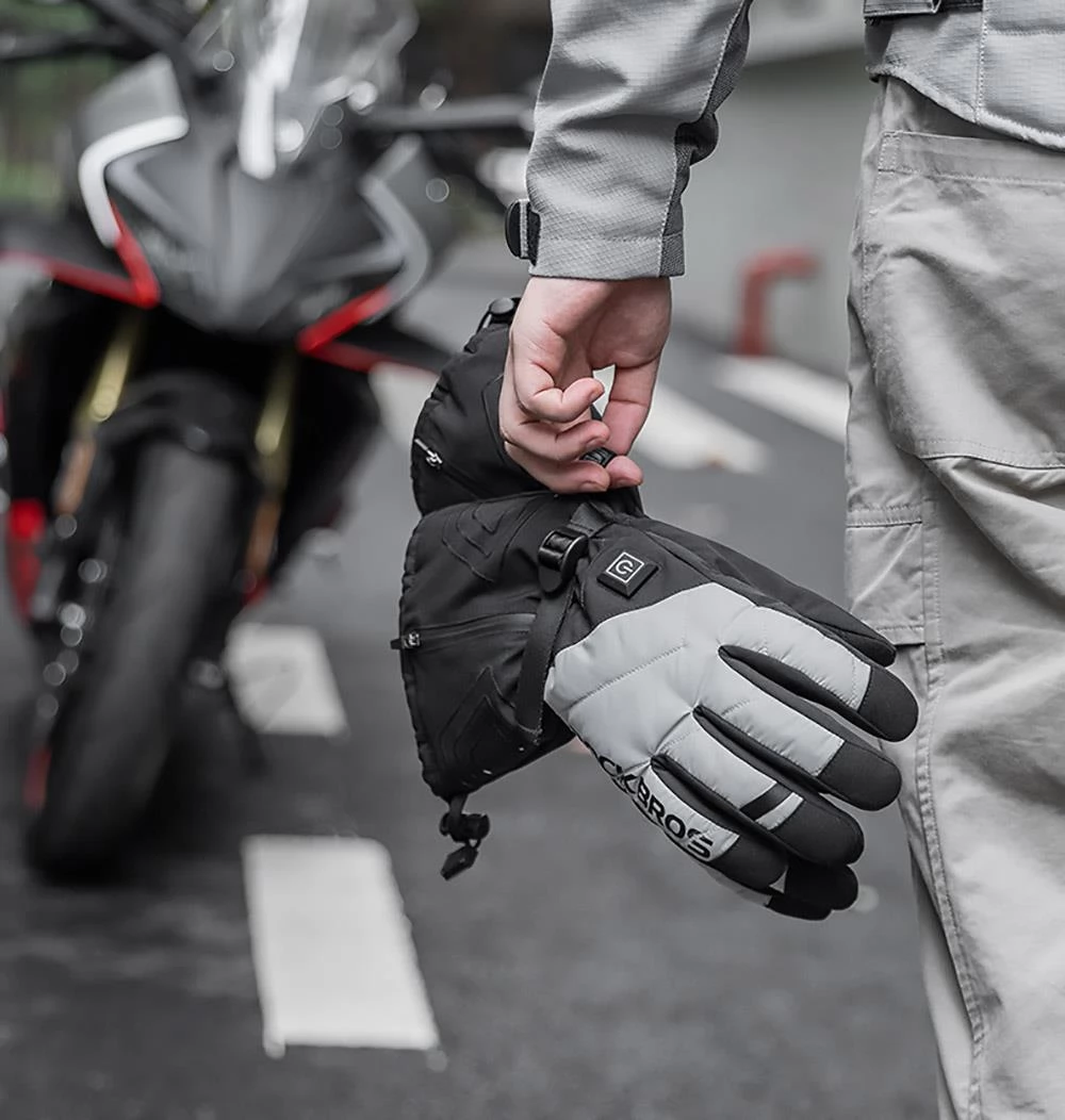 ROCKBROS S304 Heating Floves for Cycling, Touchscreen Motorcycle Bicycle Gloves Breathable Waterproof - M/L/XL