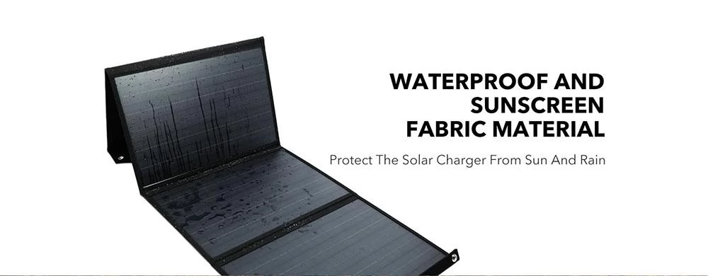 ROCKPALS SP003 100W Foldable Solar Panel, 21.5%-23.5% Efficiency, Long Lifecycle, Support Parallel, QC 3.0 Fast Charging