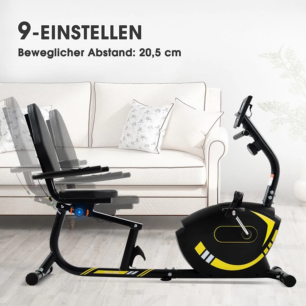 Liegeergometer Fitness Heimtrainer mit Pulssensoren