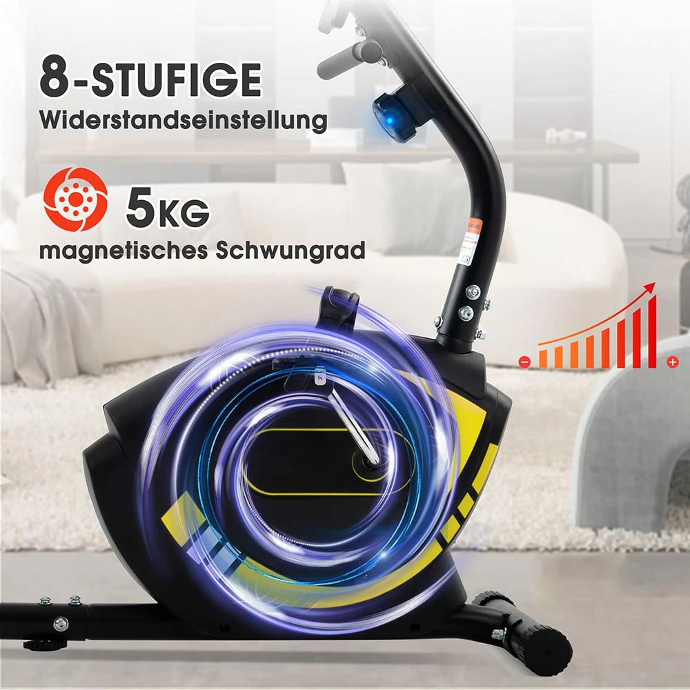 Liegeergometer Fitness Heimtrainer mit Pulssensoren