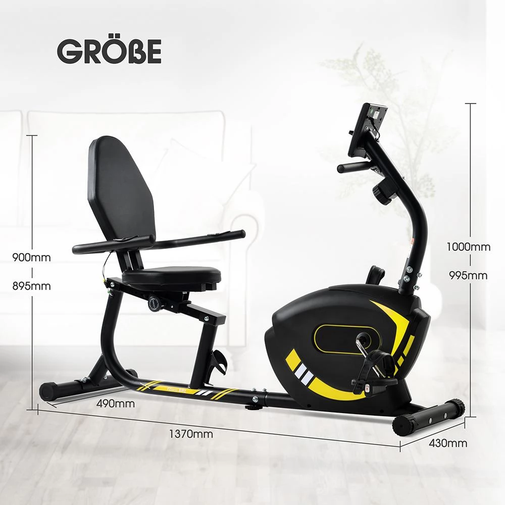 Liegeergometer Fitness Heimtrainer mit Pulssensoren