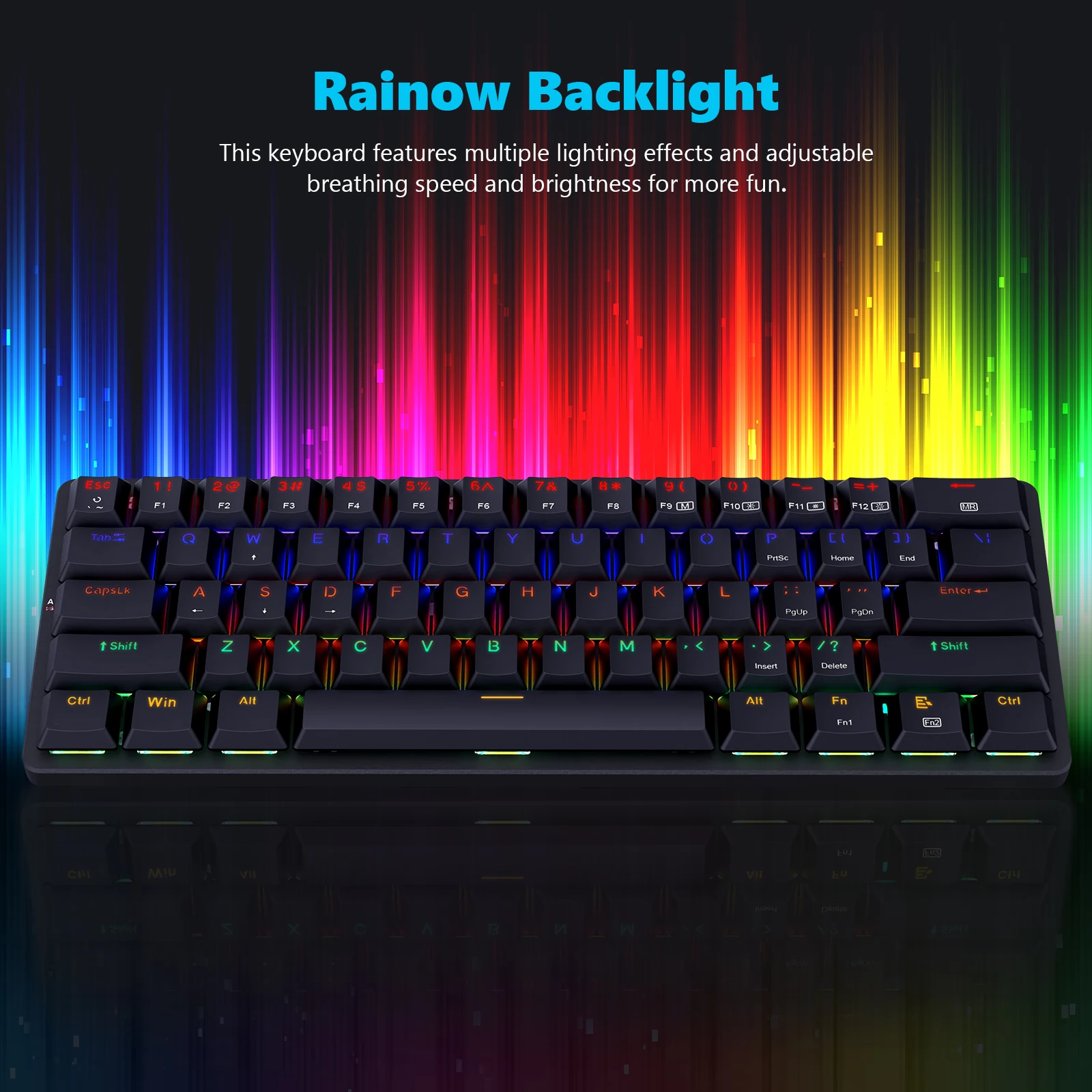 Redragon K615-R Elise Wired Rabinbow Mechanische Tastatur mit LED-Hintergrundbeleuchtung