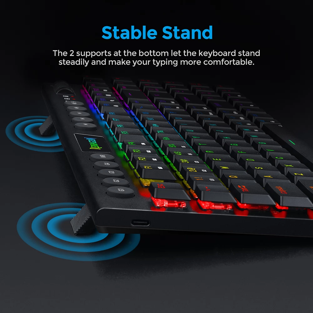 Redragon K625P-KB Yi kabelgebundene mechanische RGB-Tastatur mit Hintergrundbeleuchtung, 94 Tasten