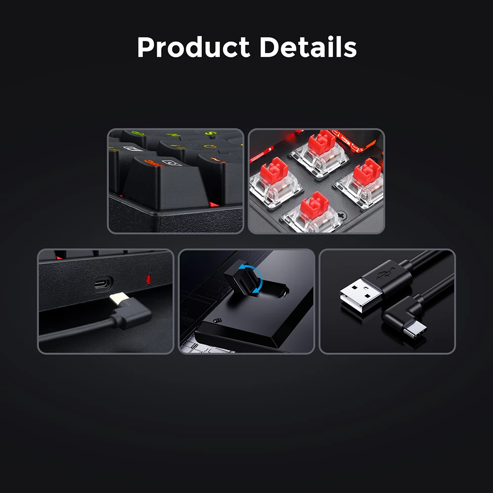 Redragon K629-RGB 75% RGB Backlight Mechanisch Gaming toetsenbord 84 toetsen Rode schakelaar DE Layout