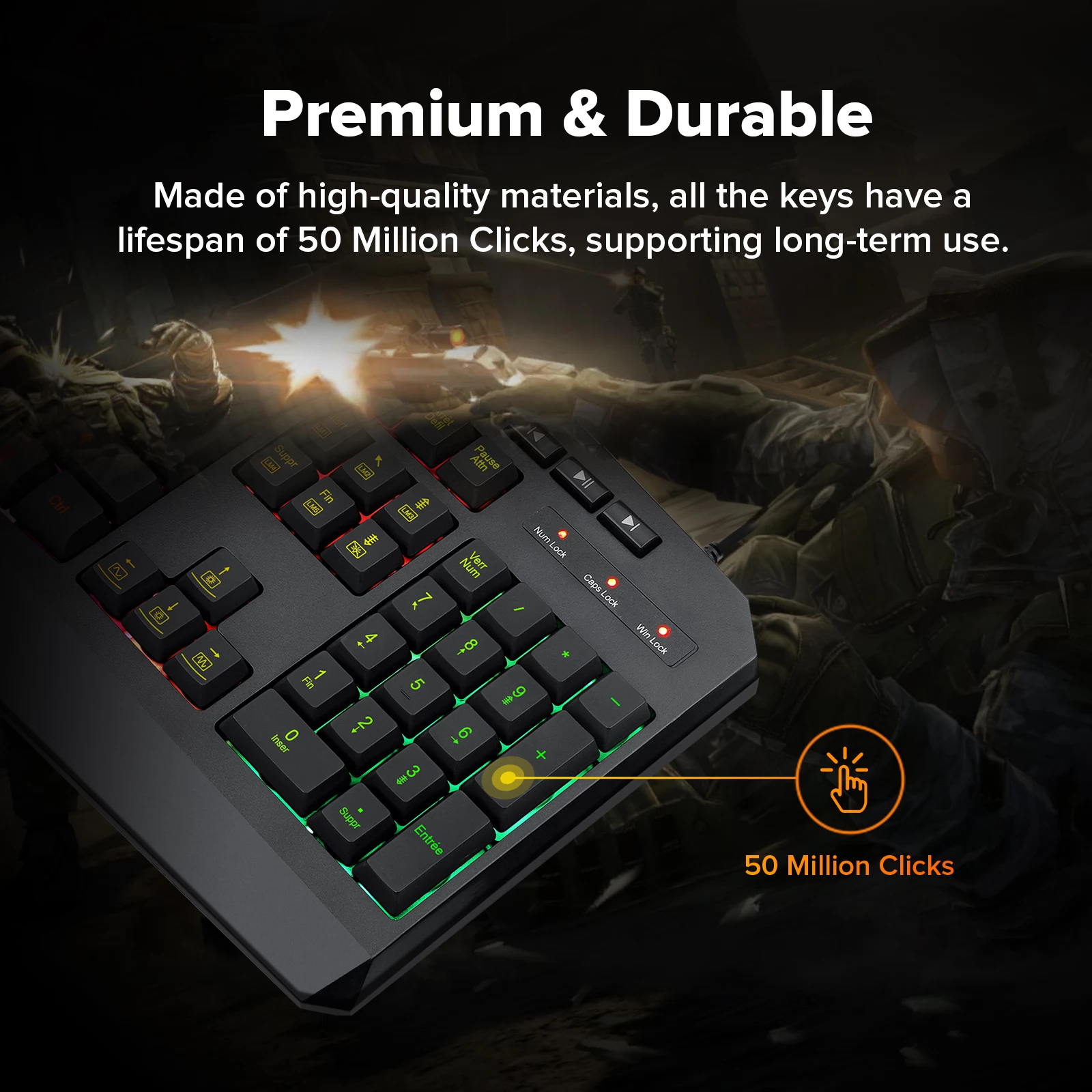 Redragon S101-K Wired Keyboard and Mouse Combo, RGB Backlit Keyboard, AZERTY FR Layout and 4 DPI Levels Mouse