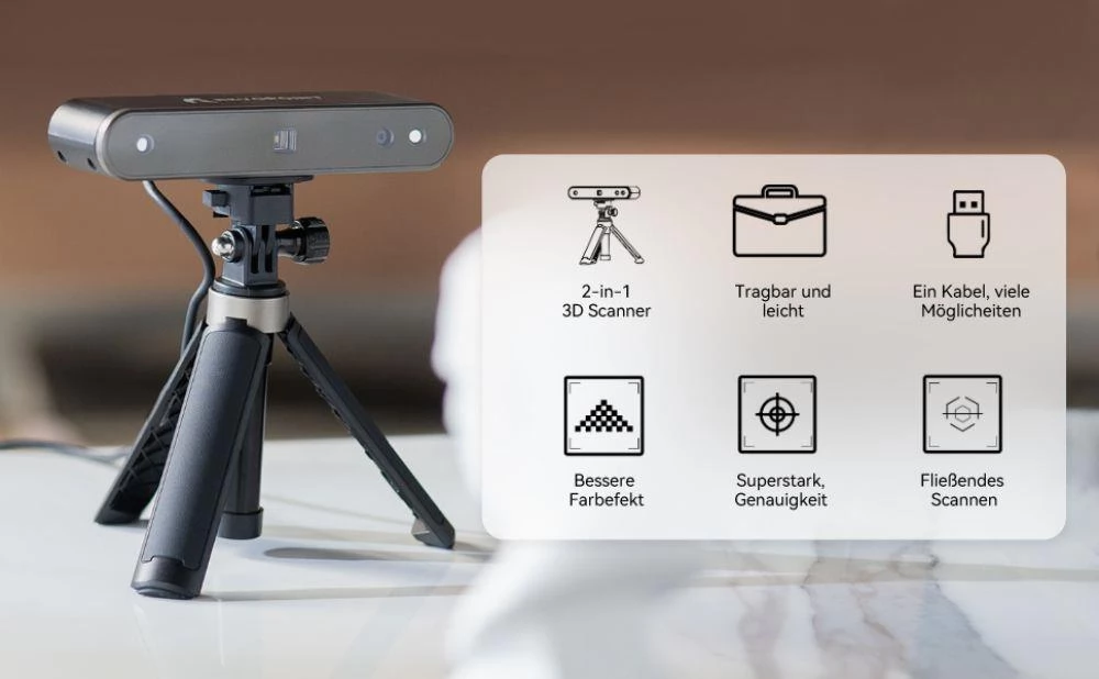 Revopoint POP 2 Precise 3D Scanner Kits with 0.1mm Accuracy Single Capture Range 210mm x 130mm