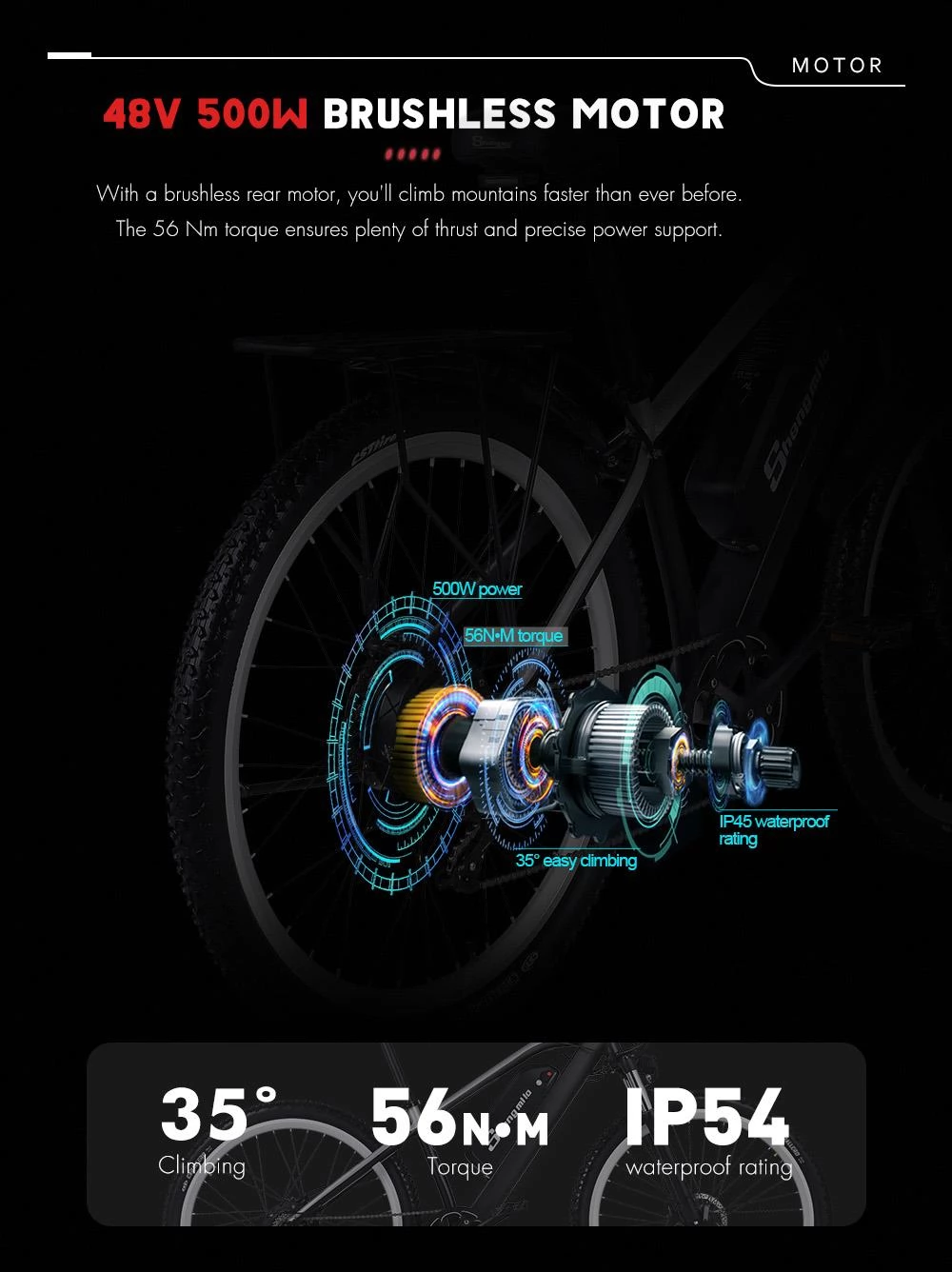 Shengmilo M90 29 Inch Tire Mountain Electric Bike - 500W Motor & 48V 17Ah Lithium-ion Battery