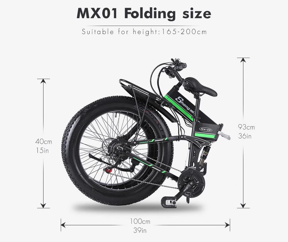 Shengmilo MX01 26 Inches Fat Tire Foldable Electric Bike 12 