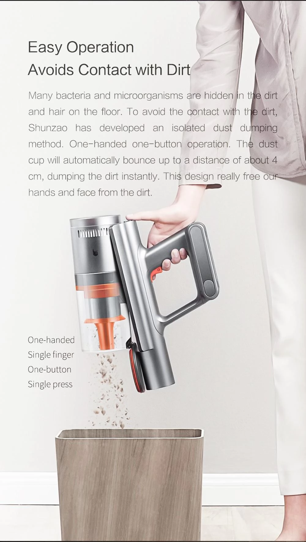Shunzao Z11 MAX Zuigkracht 150AW 26000Pa Hand-held Snoerloze Stofzuiger 2500mAh Lithium Batterij (EU-Versie)
