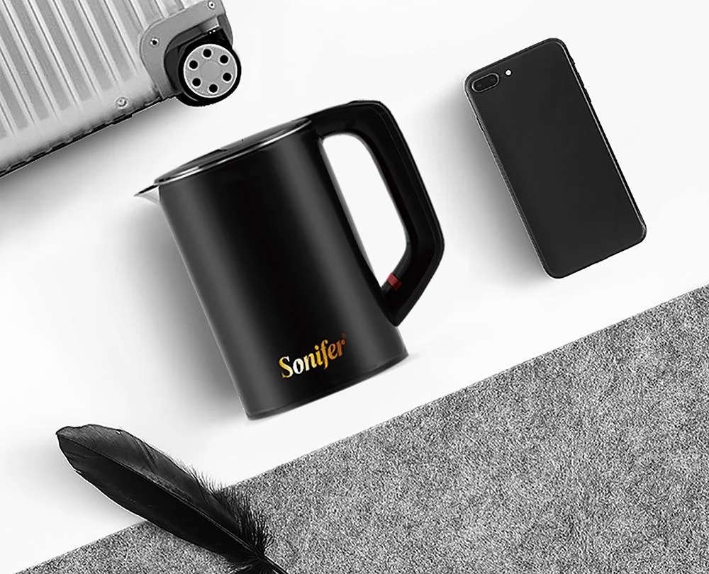 Sonifer SF2058 0.6L 800W Cordless Electric Kettle, Mini Stainless Steel Portable Tea Coffee Kettle Pot for Trip