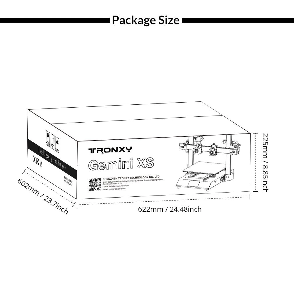 TRONXY Gemini XS Dual Extruder 3D Drucker, automatische Nivellierung, Spiegeldruck, Duplikatdruck, 255 x 255 x 260 mm