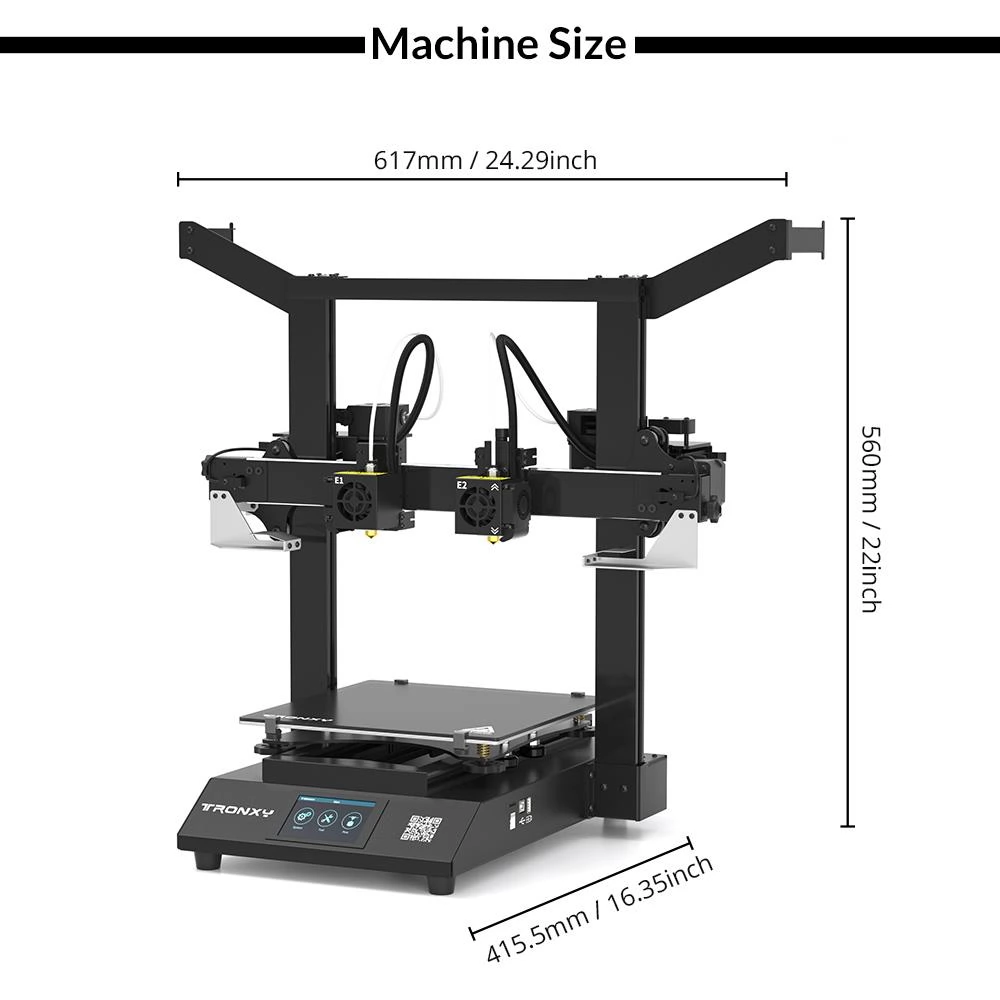 TRONXY Gemini XS Dual Extruder 3D Printer, automatisch nivelleren, spiegelen, dubbelzijdig printen, 255x255x260mm