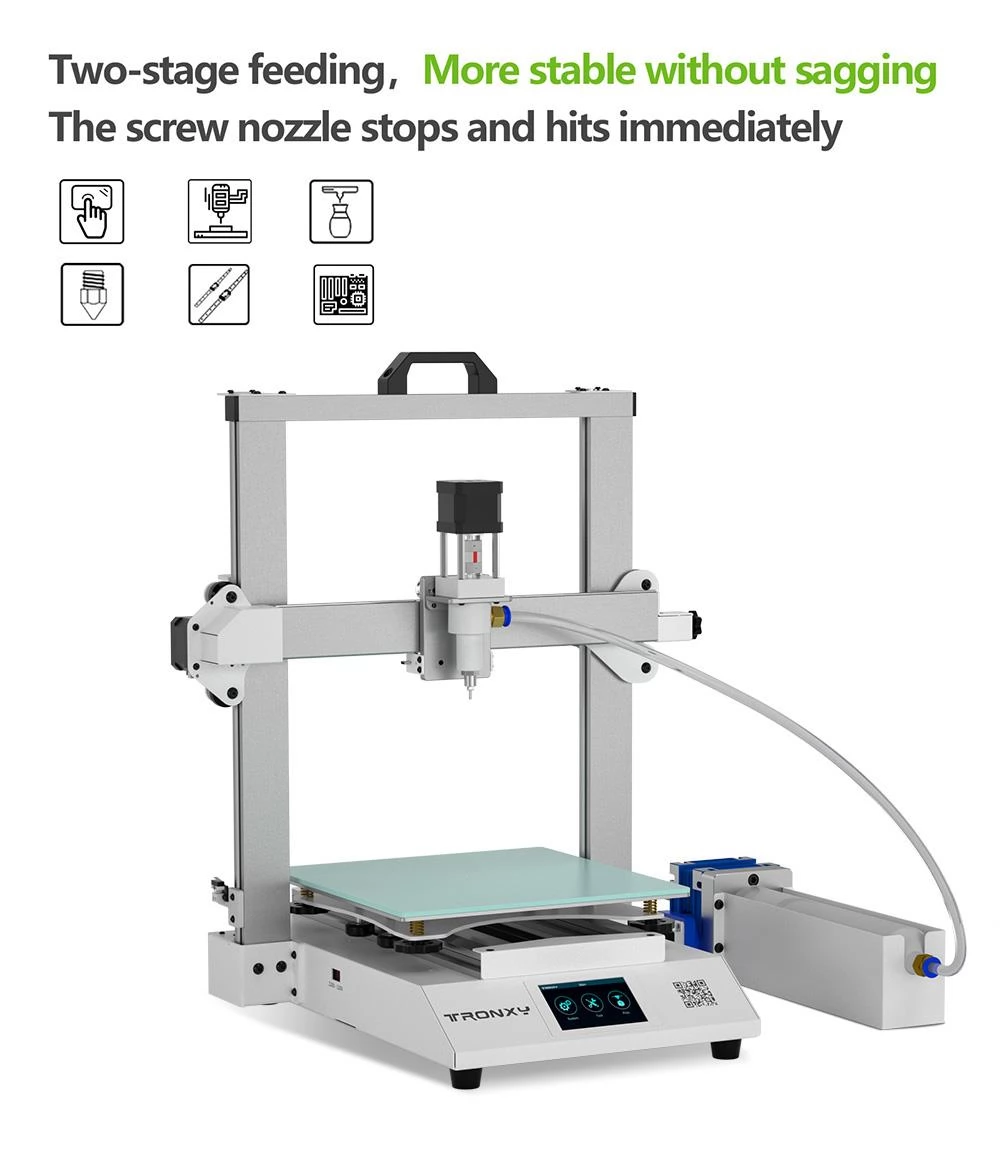 TRONXY Moore 2 Pro Keramische Klei 3D Printer met Voedingssysteem Elektrische Putter, LDM Extruder, 255x255x260mm