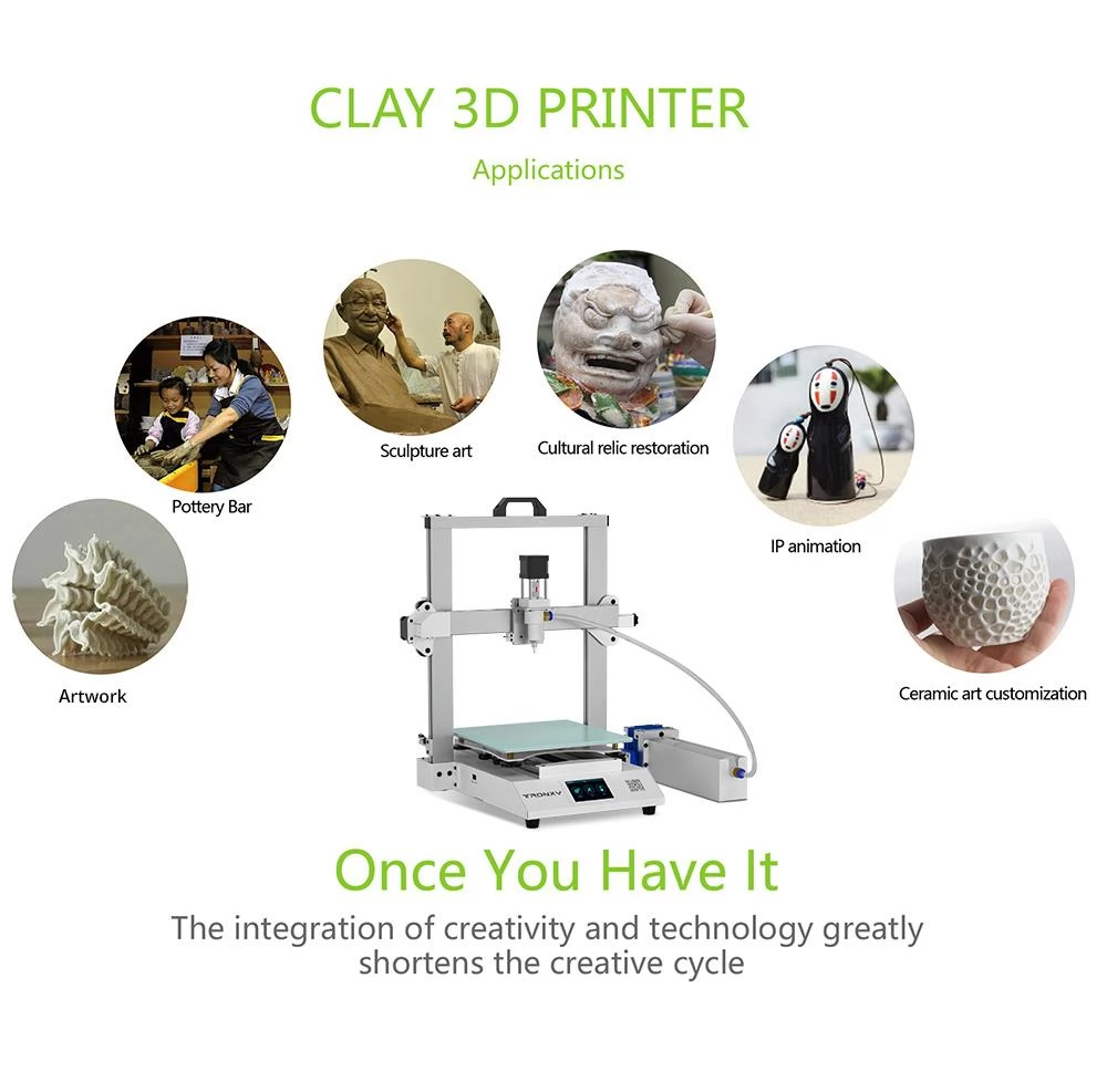 TRONXY Moore 2 Pro Keramische Klei 3D Printer met Voedingssysteem Elektrische Putter, LDM Extruder, 255x255x260mm