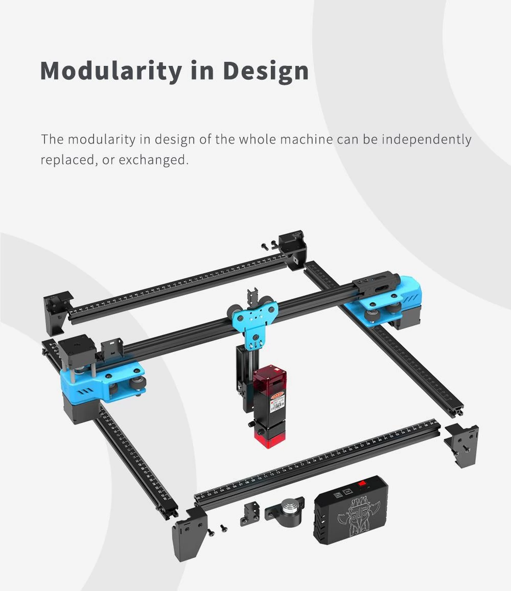TWO TREES TTS-10 10W Laser Engraver Cutter, 0.08*0.08mm Compressed Spot, 32Bit Mainboard, APP Control, 300*300mm
