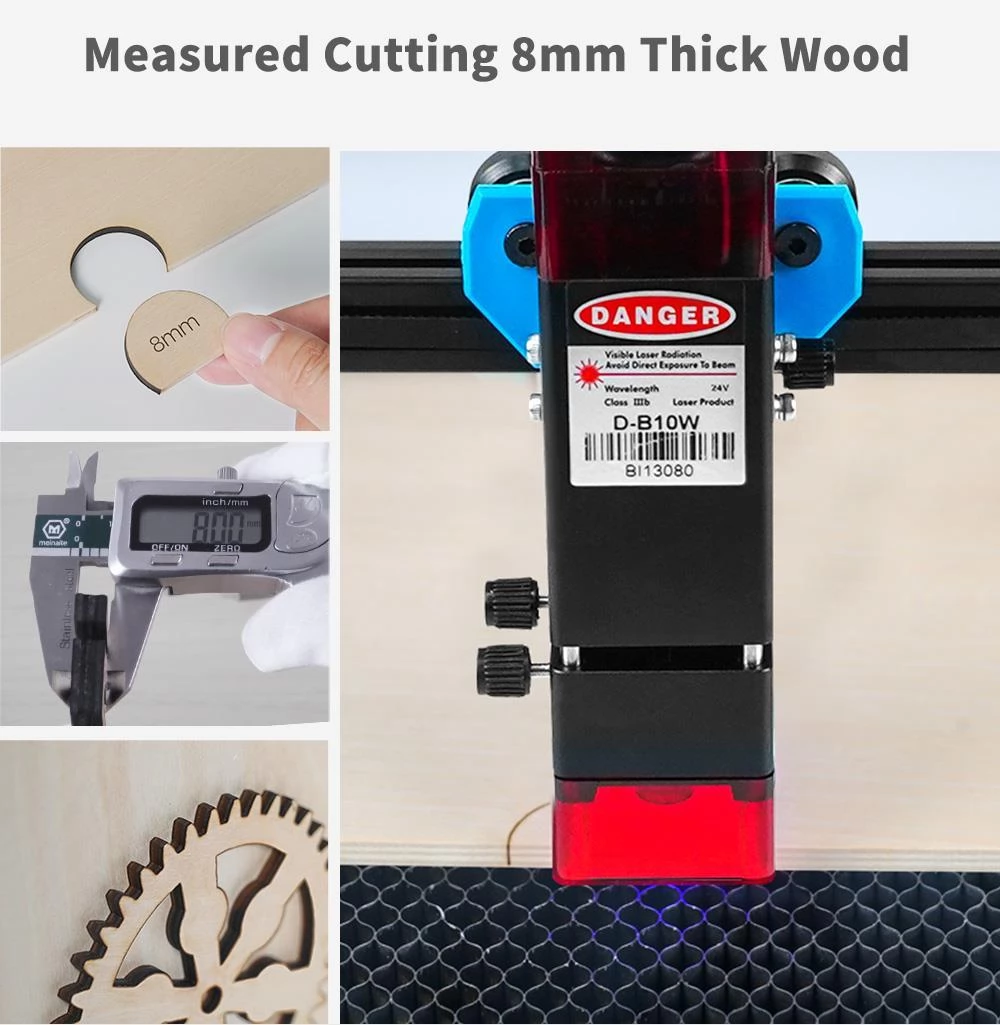 TWO TREES TTS-10 10W Laser Engraver Cutter, 0.08*0.08mm Compressed Spot, 32Bit Mainboard, APP Control, 300*300mm