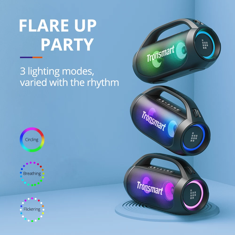 Tronsmart Bang SE Bluetooth Party Speaker, 3 Lighting Modes, 24 Hours of Playtime, IPX6 Waterproof