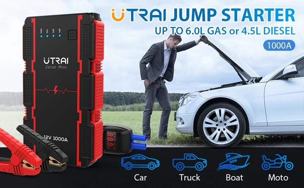 UTRAI Jstar Mini 13000mAh 1000A Car Jump Starter met smart LED Display -scherm, start tot 6,0 L gas of 4,5 L diesel