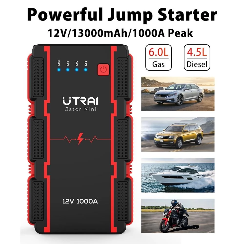 UTRAI Jstar Mini 13000mAh 1000A Car Jump Starter with Smart LED Display  Screen, Start Up To 6.0 L GAS or 4.5 L DIESEL 