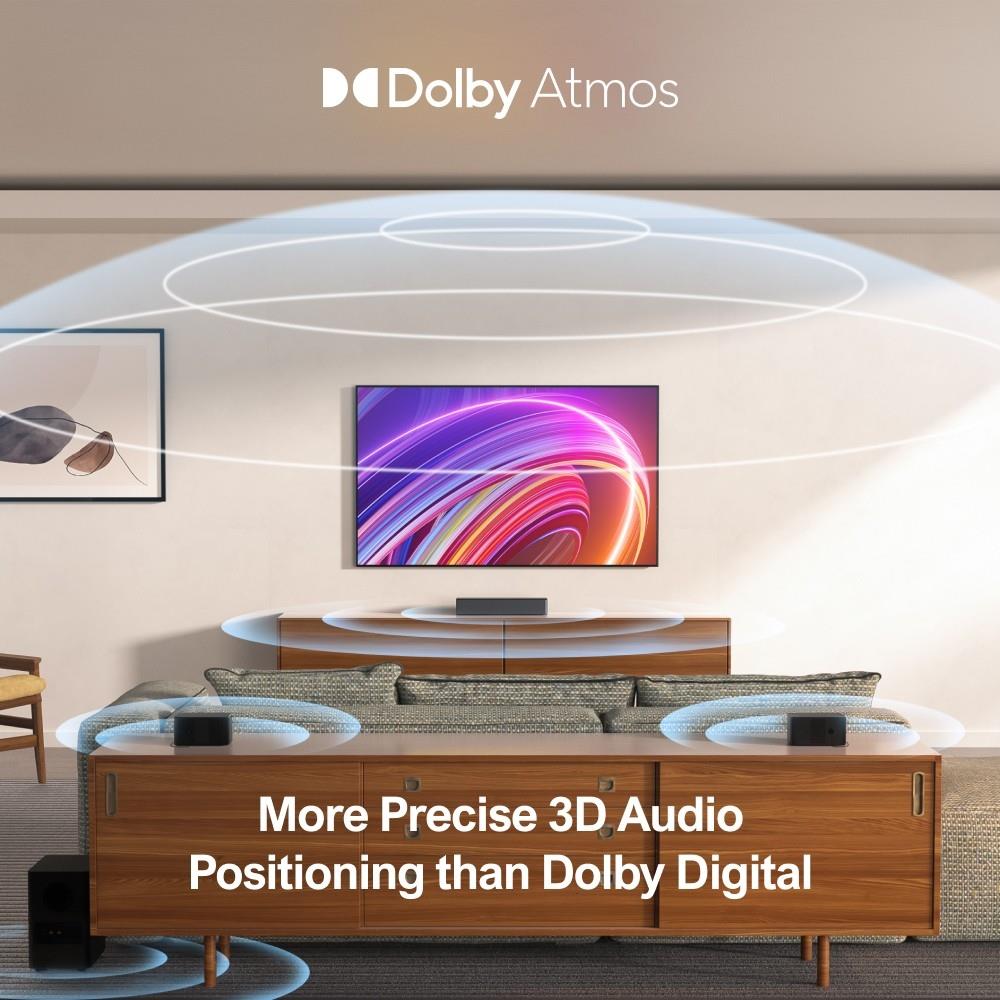 Ultimea Poseidon D60 Soundbar Subwoofer Speaker Kit, Dolby Atmos 5.1, Adjustable Surround Level, Multiple Modes