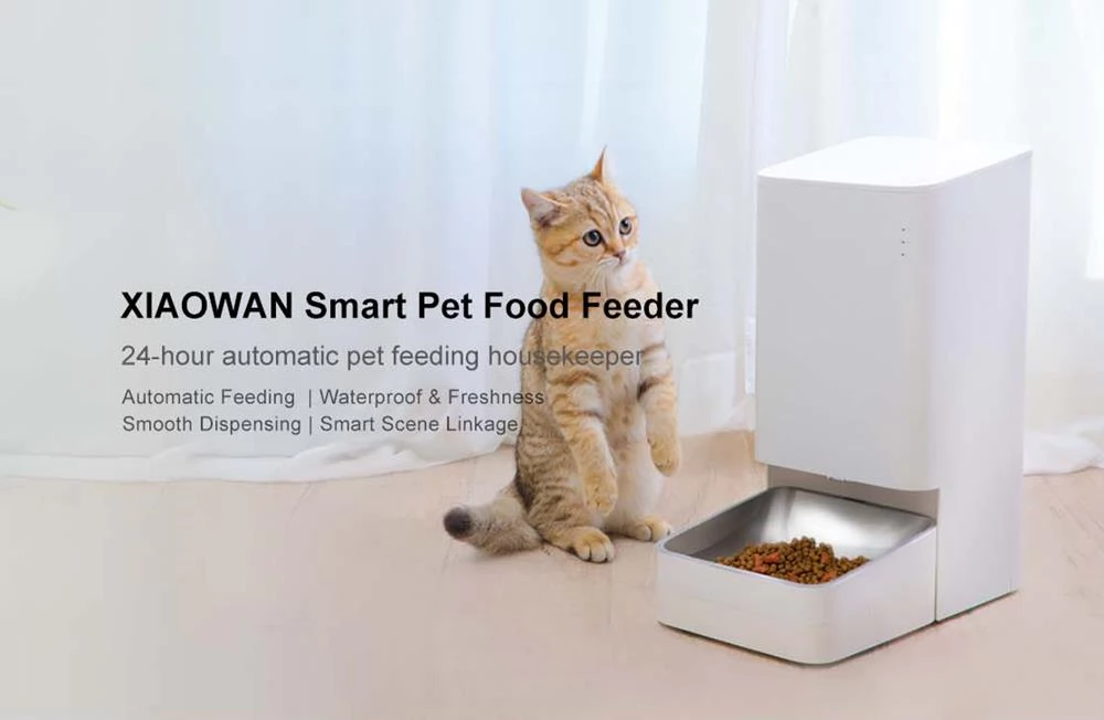 XIAOWAN 3.6L Smart Pet Food Feeder, 24 uur per dag automatisch, 304 roestvrij staal, Mijia App Versie