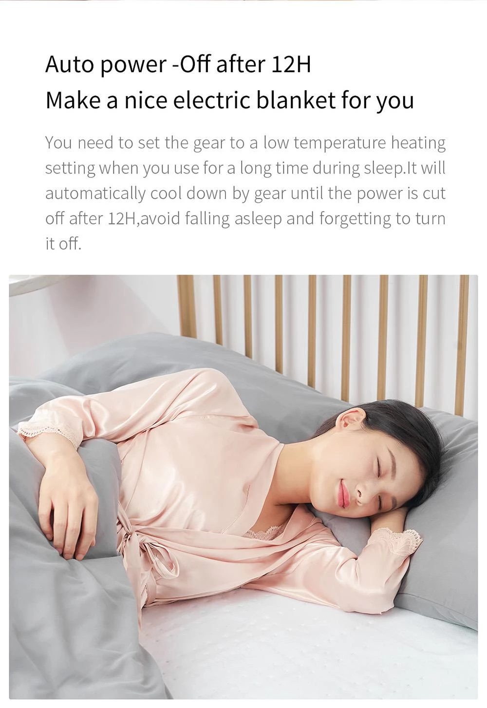 Xiaoda elektrische verwarming deken, lage straling, oververhitting bescherming, 12 uur automatische uitschakeling, 170 * 150 cm