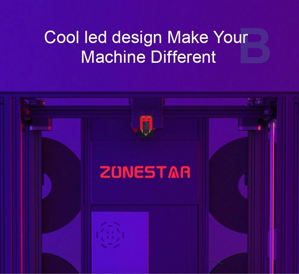 Zonestar Z9V5 MK3 3D Printer Automatisch Nivellerend Regelbaar 4 Extruder Ontwerp Mix-Kleurendruk Hervat Druk 300x300x400mm