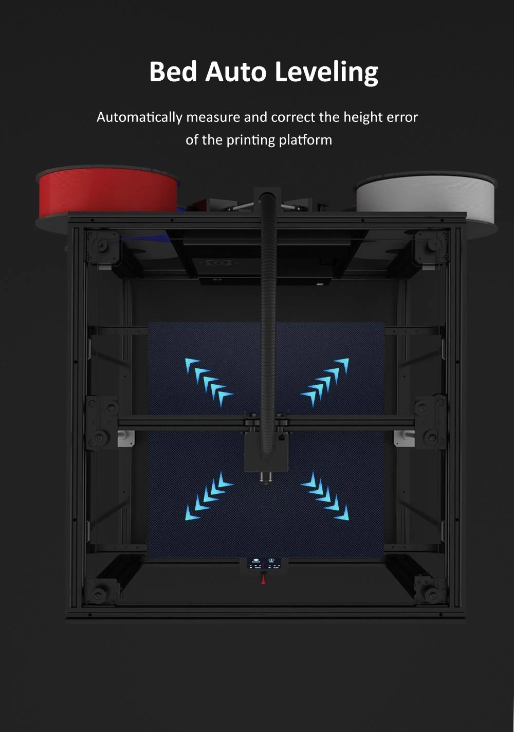Zonestar Z9V5Pro-MK4 3D Drucker mit 4 Extrudern , automatischer Nivellierung, 300x300x400mm
